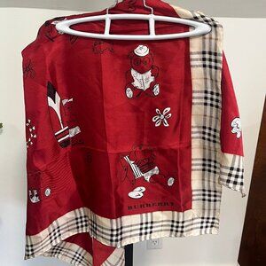 Burberry Bears and Check Silk Scarf